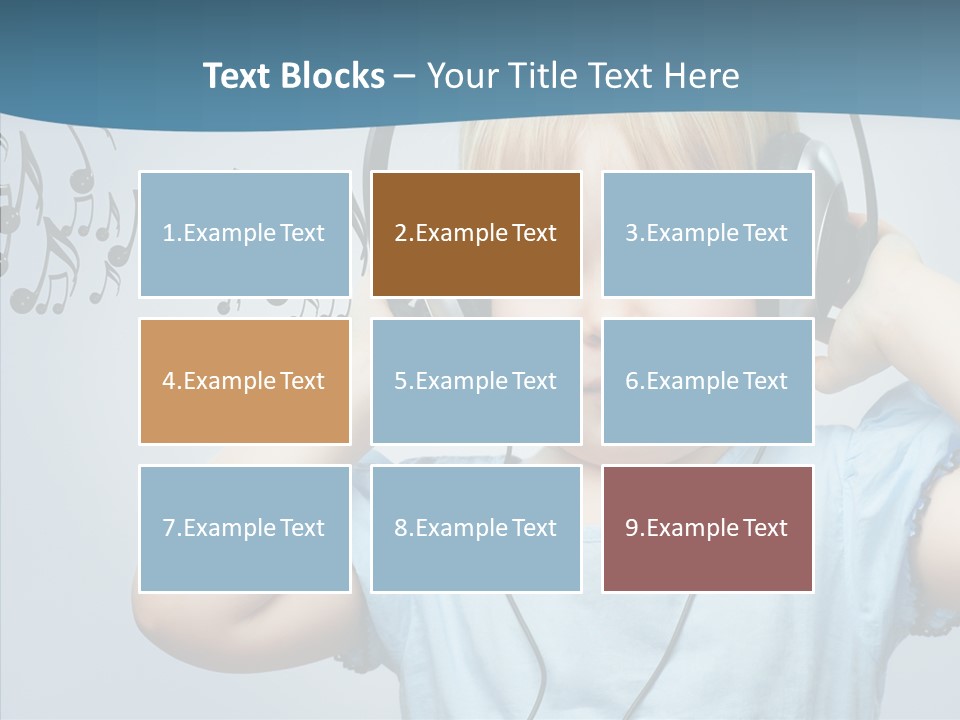 A Little Boy Wearing Headphones And Listening To Music PowerPoint Template