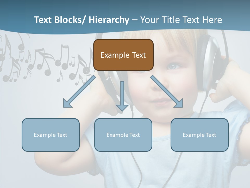 A Little Boy Wearing Headphones And Listening To Music PowerPoint Template