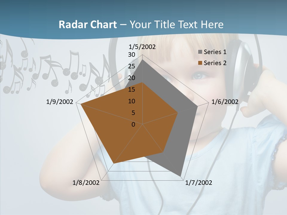 A Little Boy Wearing Headphones And Listening To Music PowerPoint Template