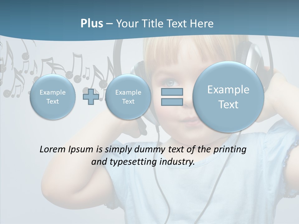 A Little Boy Wearing Headphones And Listening To Music PowerPoint Template