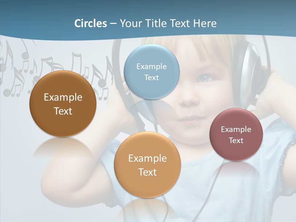 A Little Boy Wearing Headphones And Listening To Music PowerPoint Template