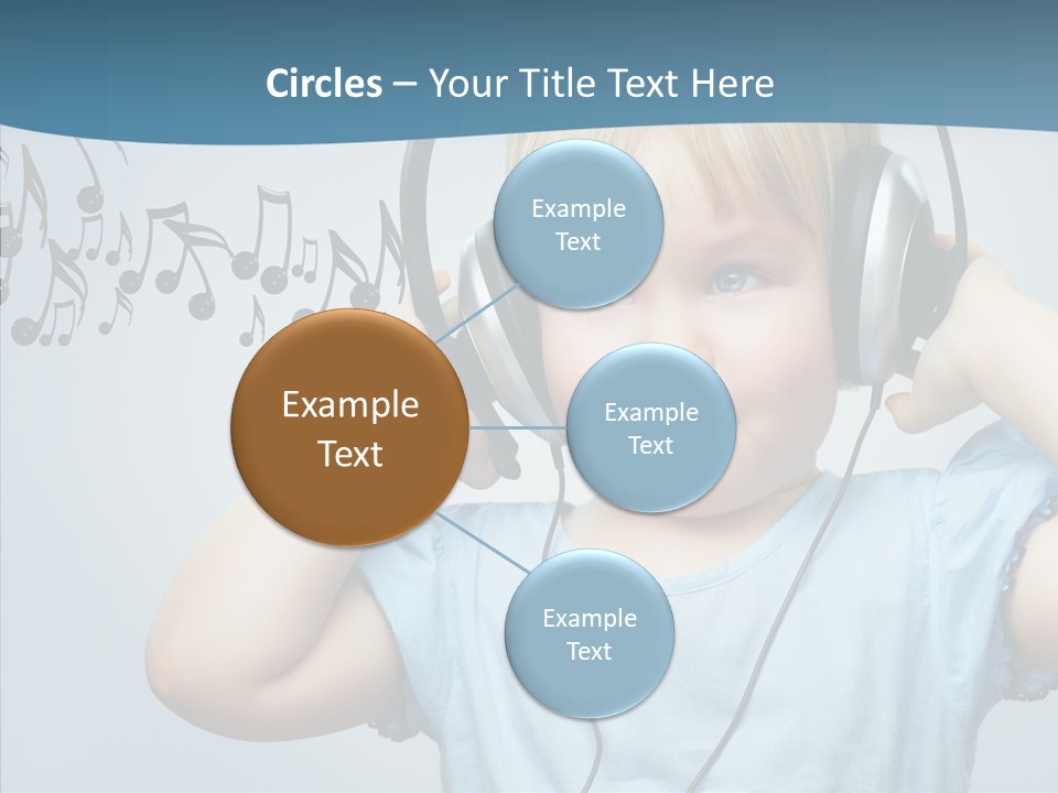 A Little Boy Wearing Headphones And Listening To Music PowerPoint Template