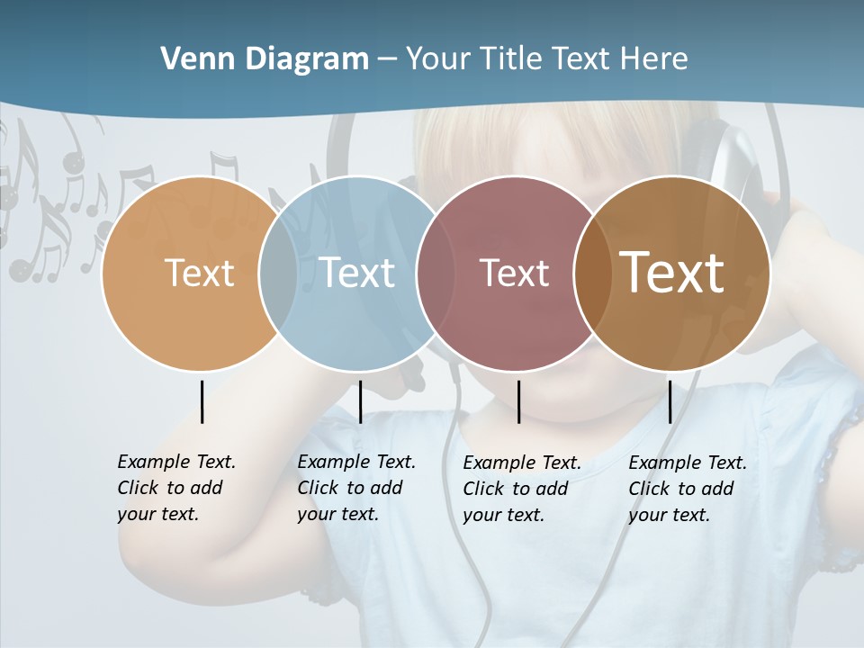 A Little Boy Wearing Headphones And Listening To Music PowerPoint Template