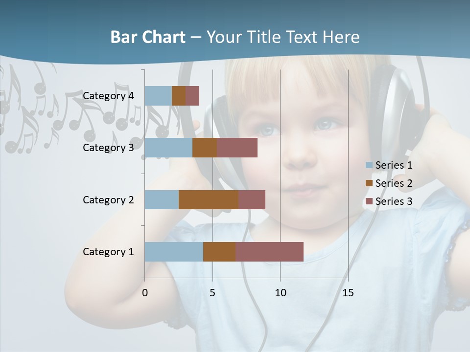 A Little Boy Wearing Headphones And Listening To Music PowerPoint Template