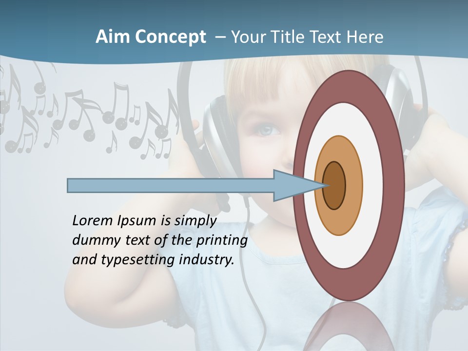 A Little Boy Wearing Headphones And Listening To Music PowerPoint Template