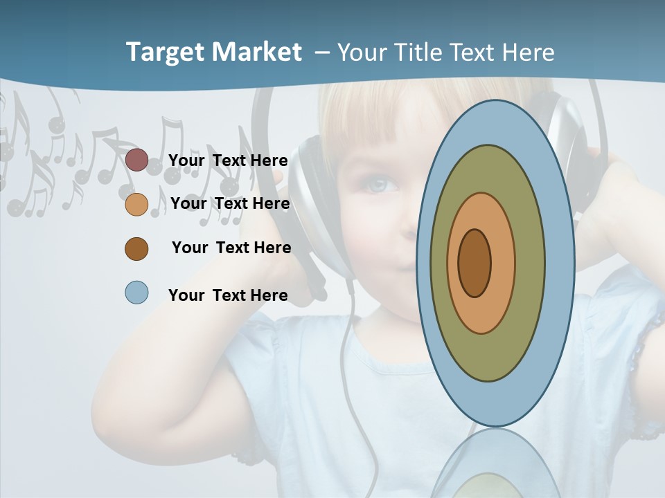 A Little Boy Wearing Headphones And Listening To Music PowerPoint Template