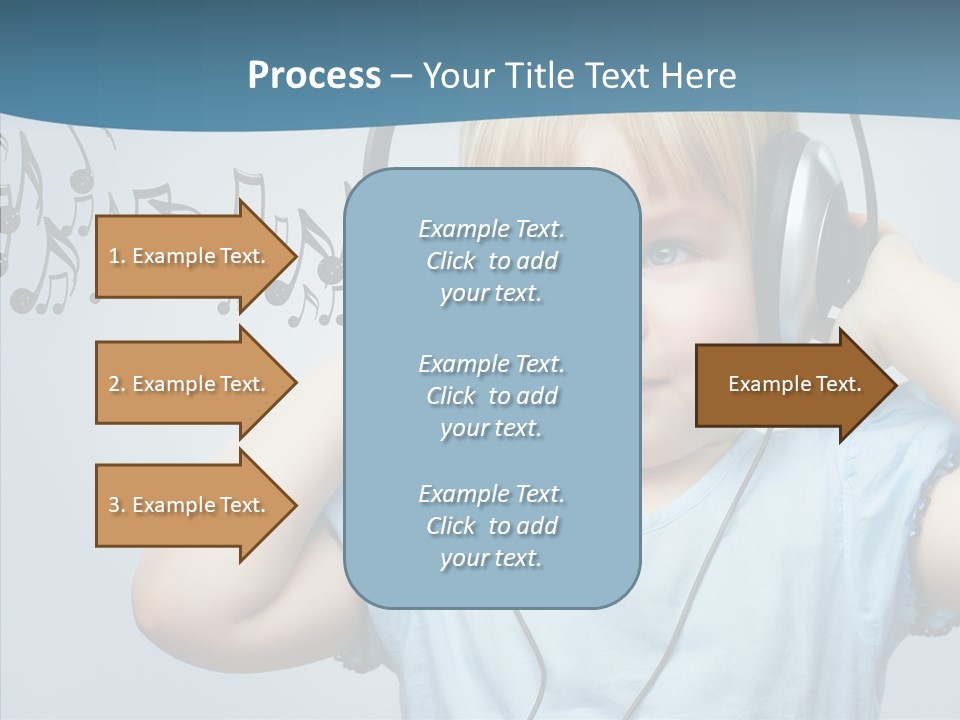 A Little Boy Wearing Headphones And Listening To Music PowerPoint Template