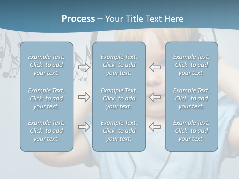 A Little Boy Wearing Headphones And Listening To Music PowerPoint Template