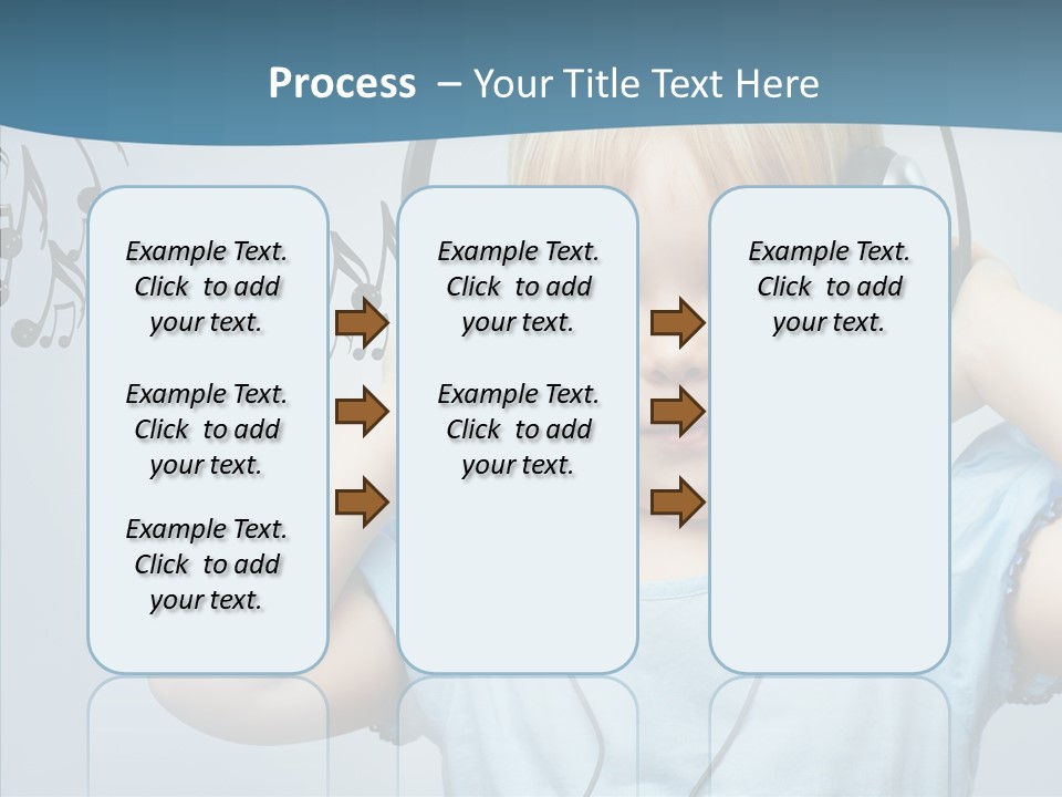 A Little Boy Wearing Headphones And Listening To Music PowerPoint Template
