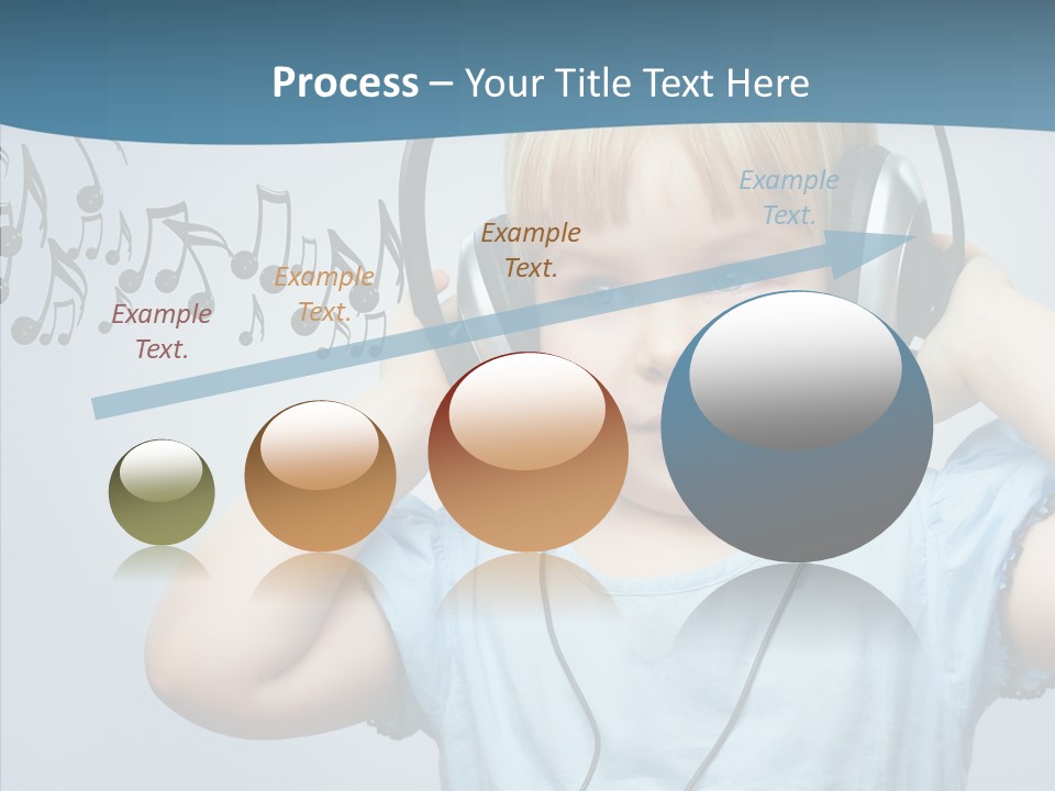 A Little Boy Wearing Headphones And Listening To Music PowerPoint Template