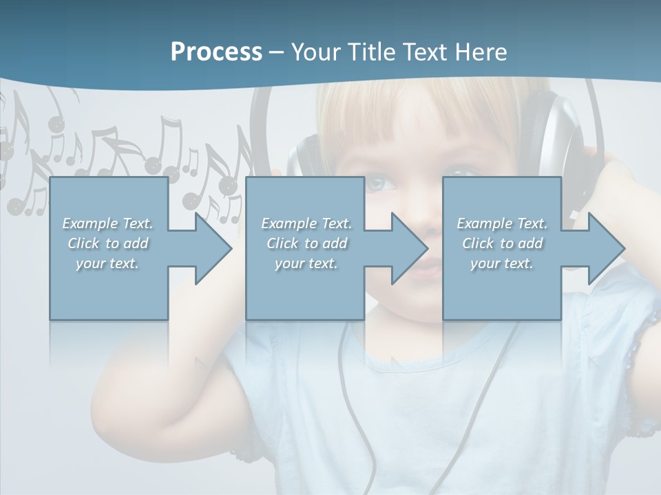 A Little Boy Wearing Headphones And Listening To Music PowerPoint Template