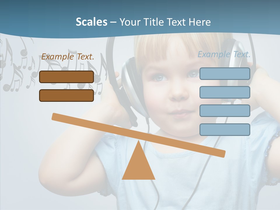 A Little Boy Wearing Headphones And Listening To Music PowerPoint Template