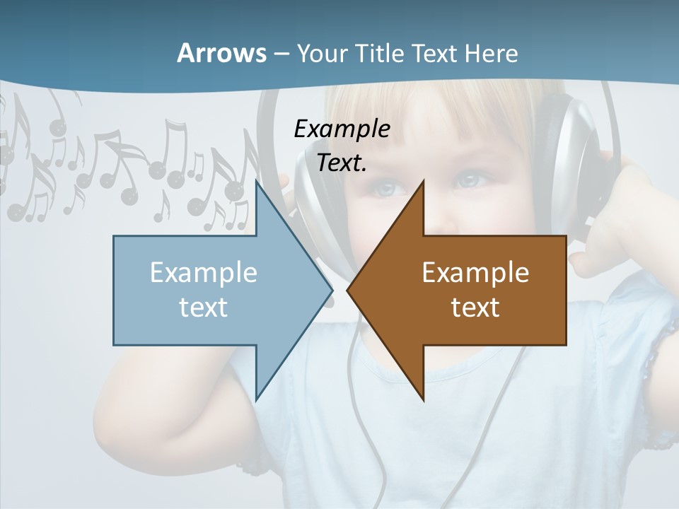 A Little Boy Wearing Headphones And Listening To Music PowerPoint Template