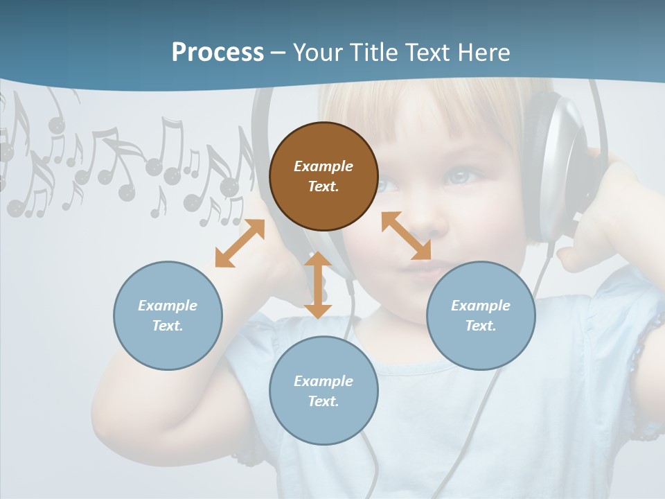 A Little Boy Wearing Headphones And Listening To Music PowerPoint Template