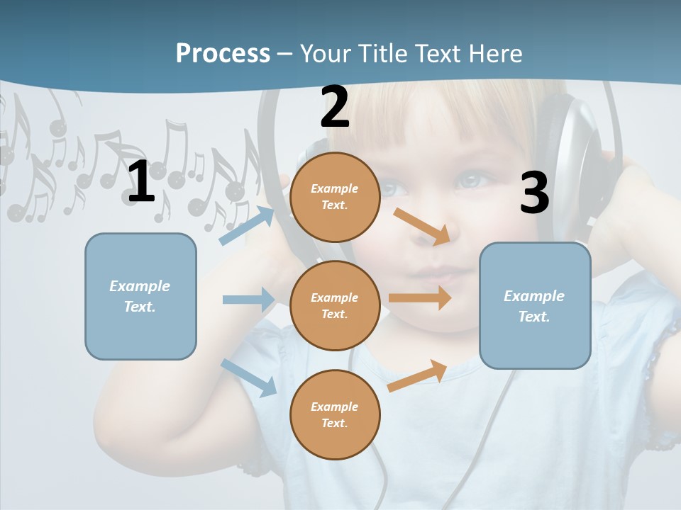 A Little Boy Wearing Headphones And Listening To Music PowerPoint Template