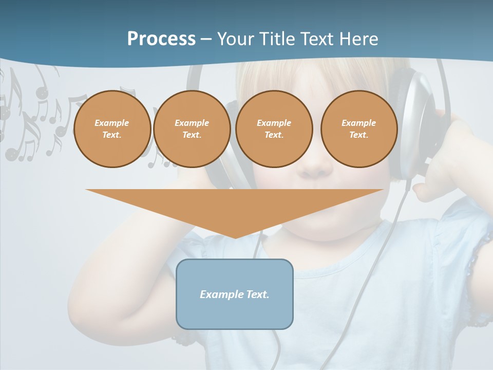 A Little Boy Wearing Headphones And Listening To Music PowerPoint Template