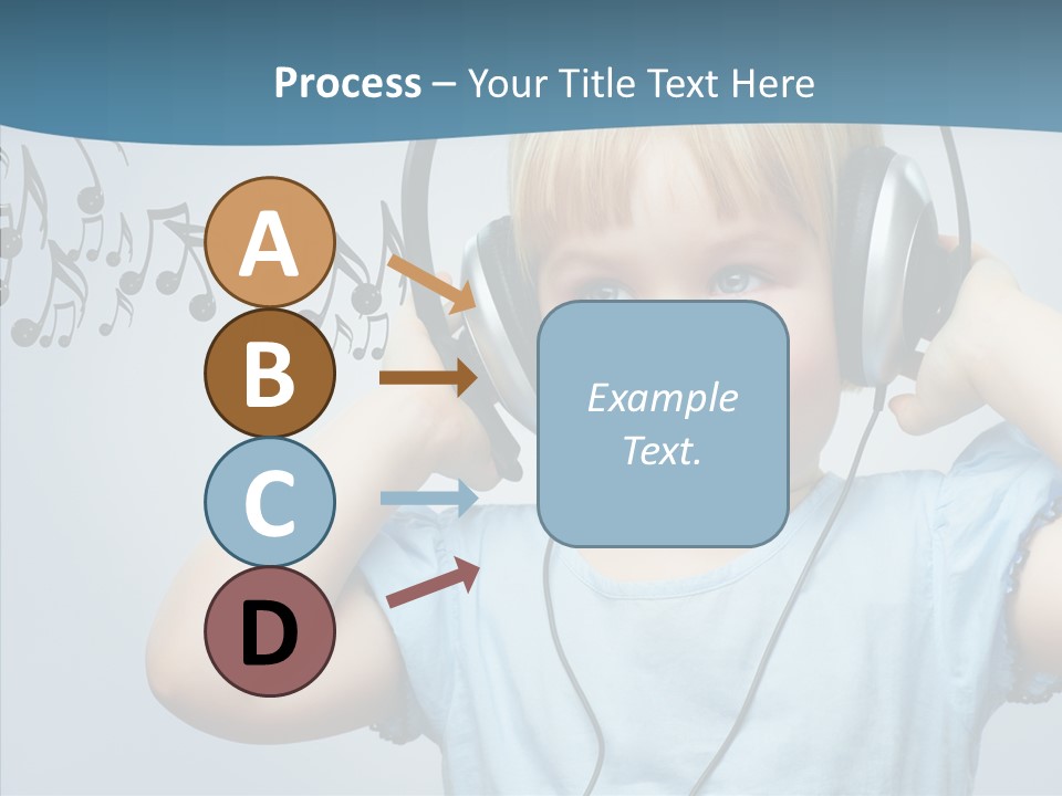 A Little Boy Wearing Headphones And Listening To Music PowerPoint Template