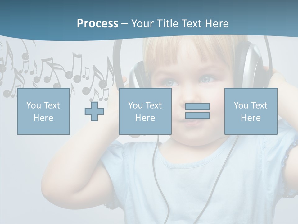 A Little Boy Wearing Headphones And Listening To Music PowerPoint Template