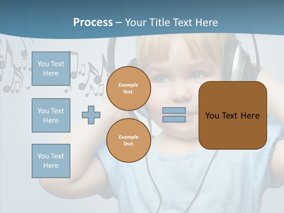 A Little Boy Wearing Headphones And Listening To Music PowerPoint Template
