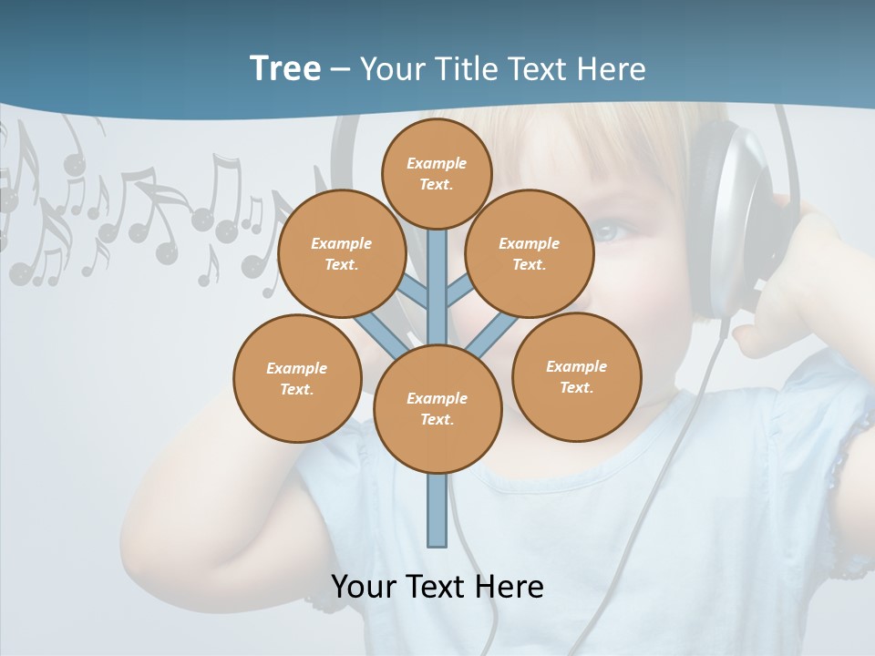 A Little Boy Wearing Headphones And Listening To Music PowerPoint Template