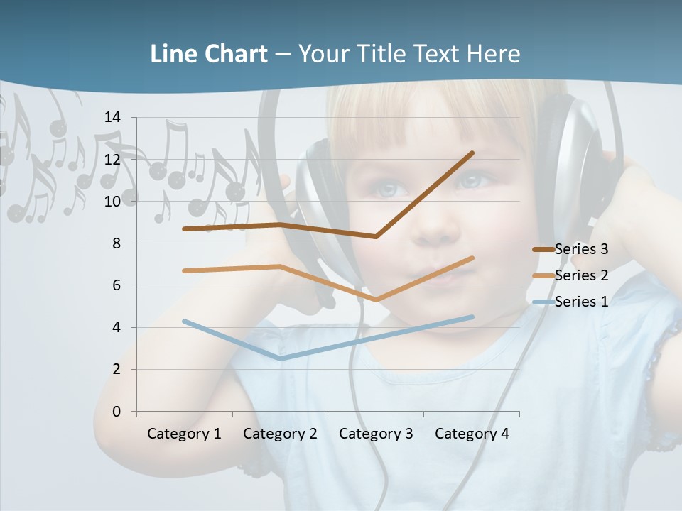 A Little Boy Wearing Headphones And Listening To Music PowerPoint Template