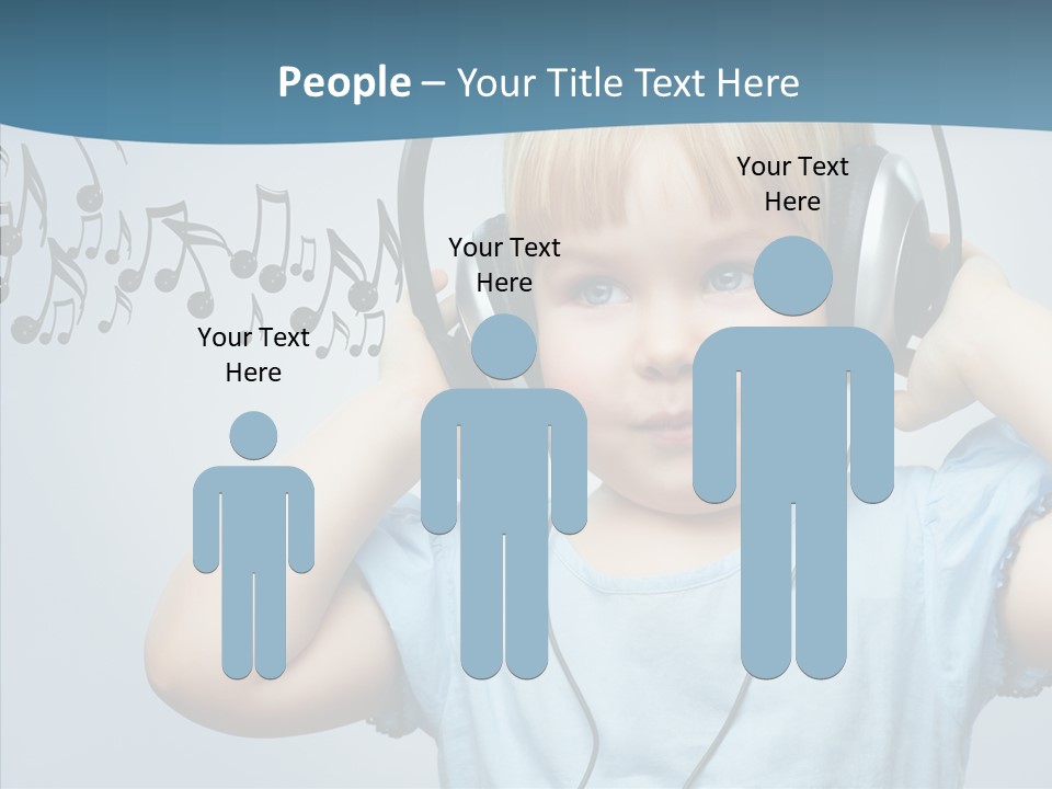 A Little Boy Wearing Headphones And Listening To Music PowerPoint Template