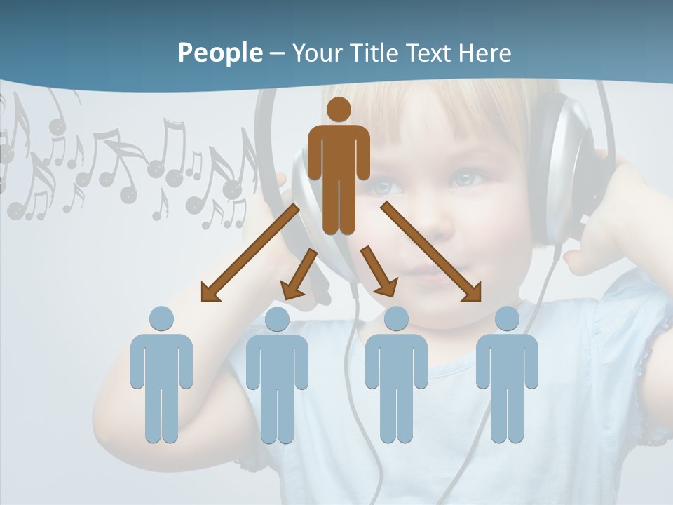 A Little Boy Wearing Headphones And Listening To Music PowerPoint Template
