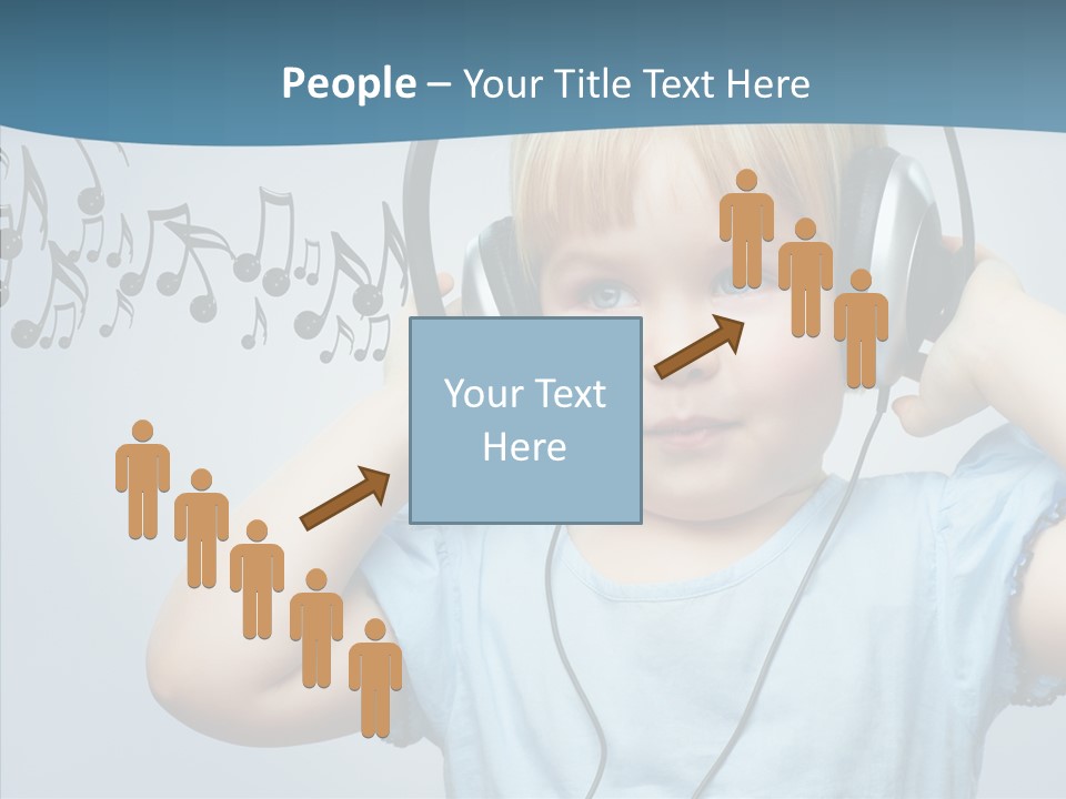 A Little Boy Wearing Headphones And Listening To Music PowerPoint Template