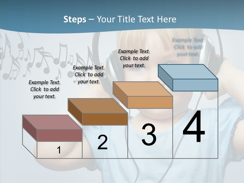 A Little Boy Wearing Headphones And Listening To Music PowerPoint Template