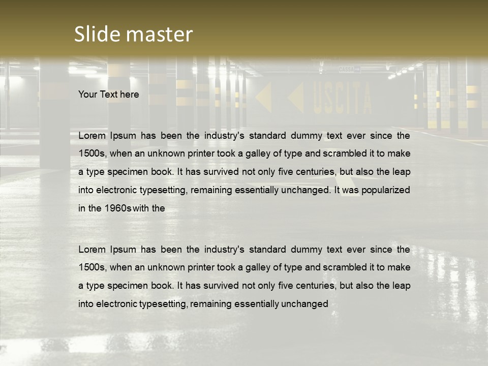 Garage Lights Pavement PowerPoint Template