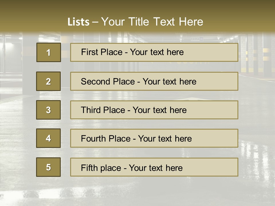 Garage Lights Pavement PowerPoint Template