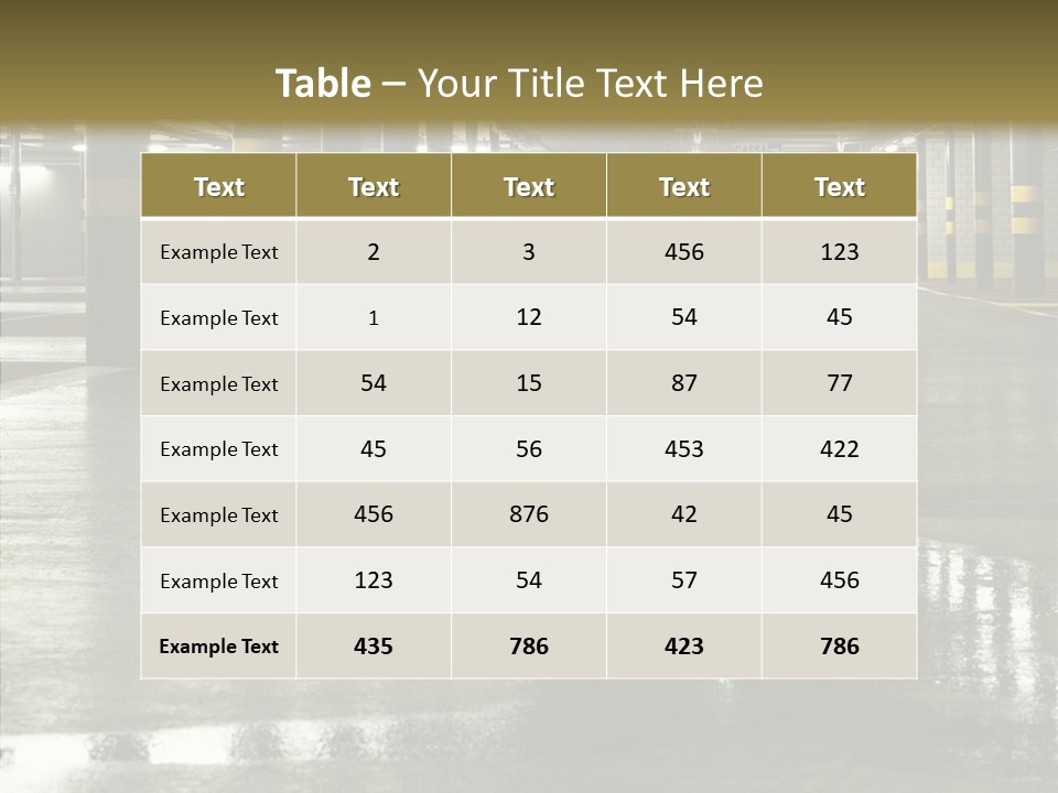 Garage Lights Pavement PowerPoint Template