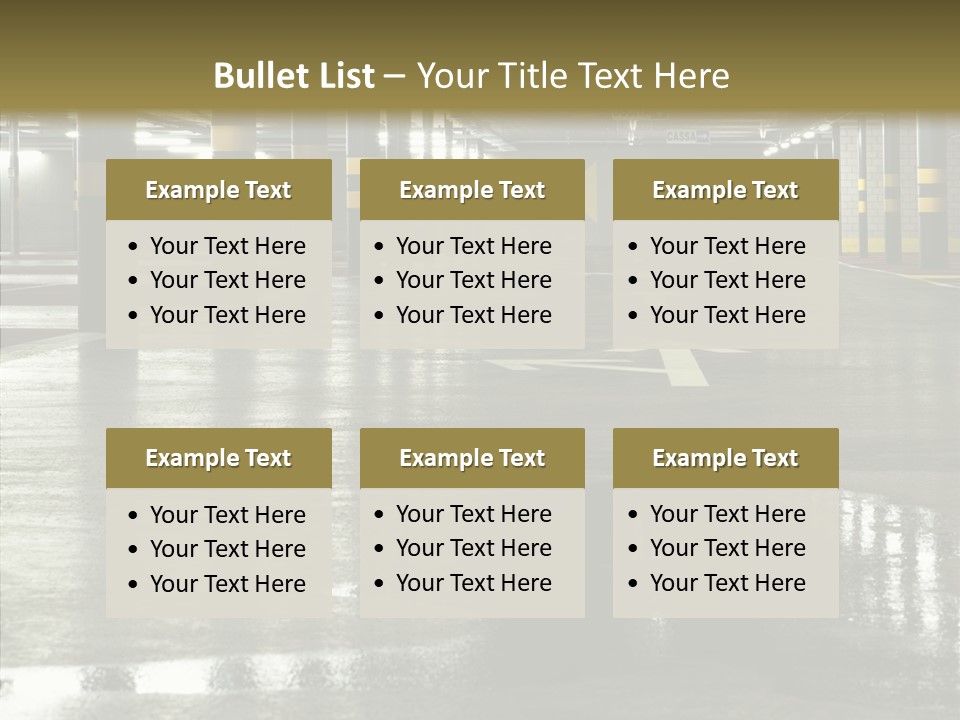 Garage Lights Pavement PowerPoint Template