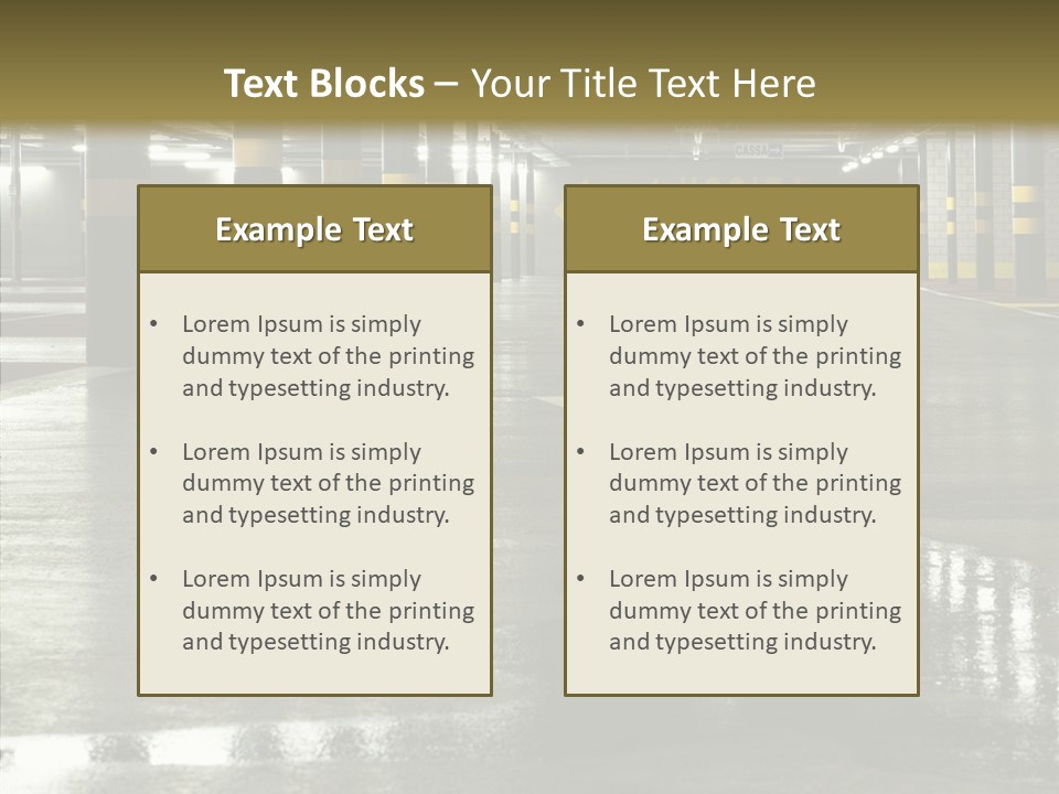 Garage Lights Pavement PowerPoint Template