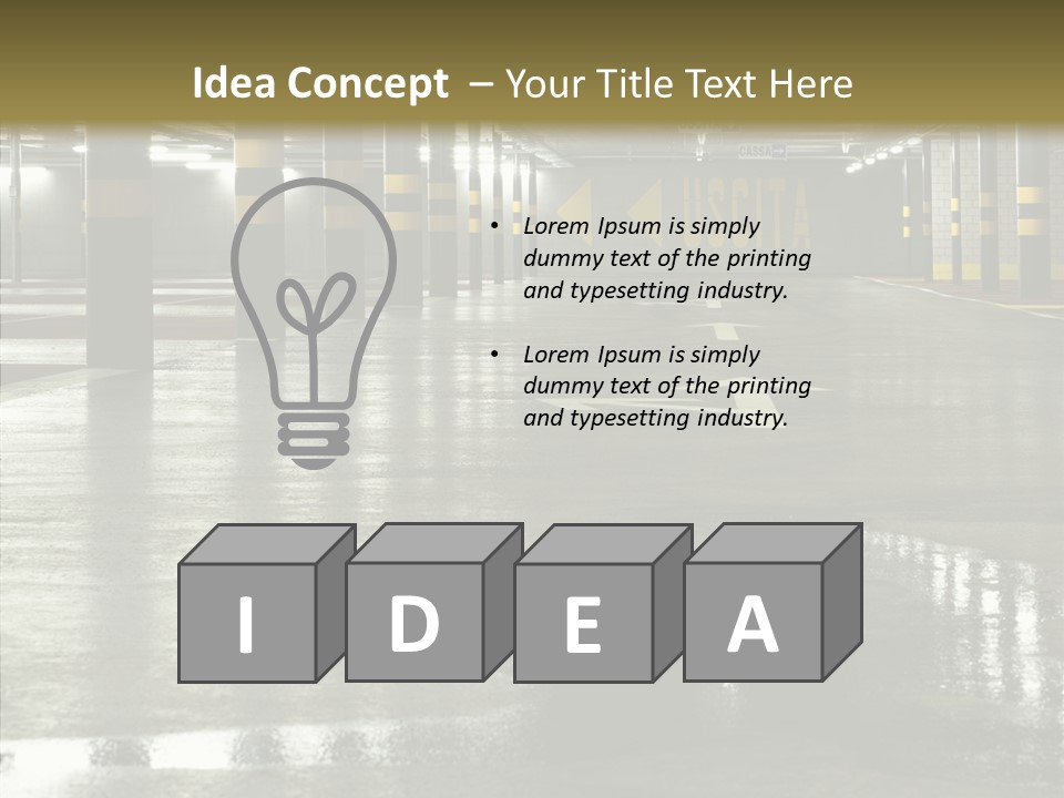 Garage Lights Pavement PowerPoint Template