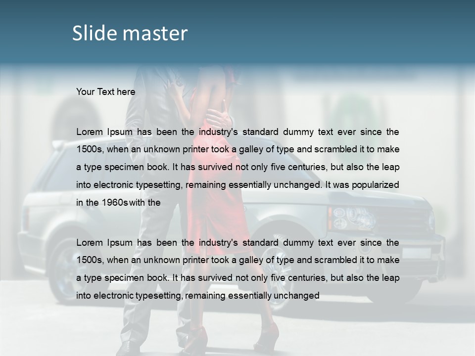 Couple And Car PowerPoint Template