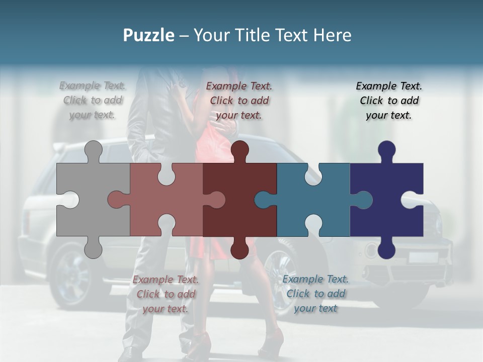 Couple And Car PowerPoint Template