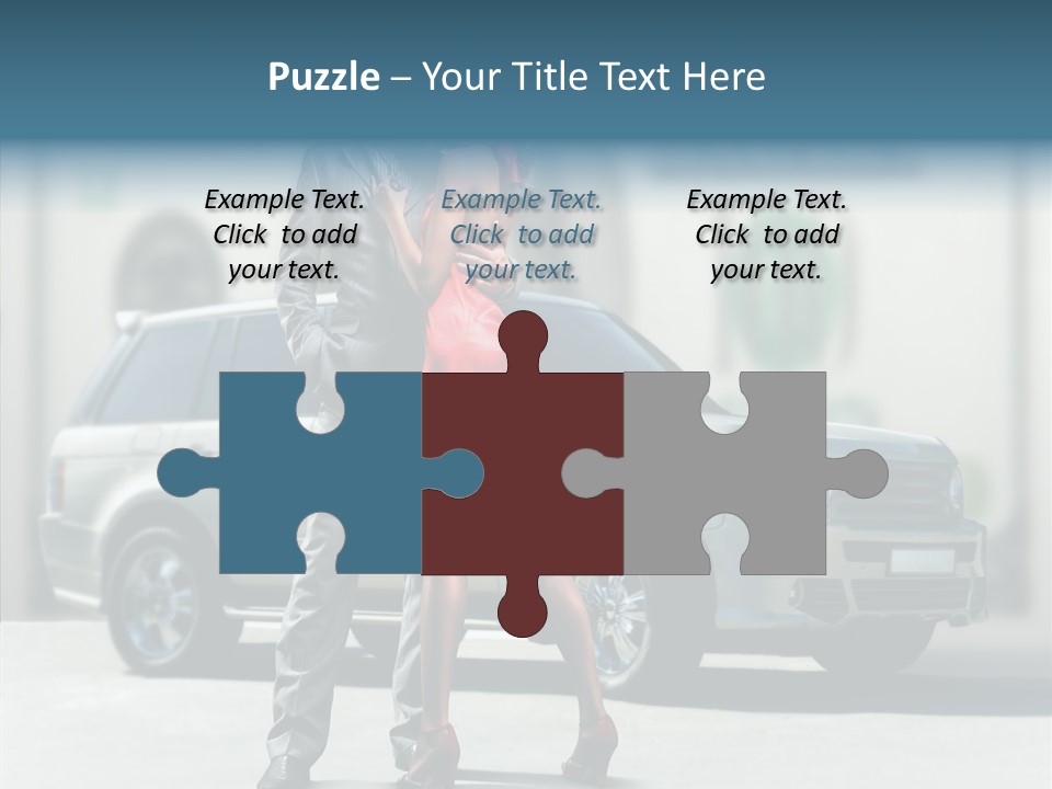 Couple And Car PowerPoint Template