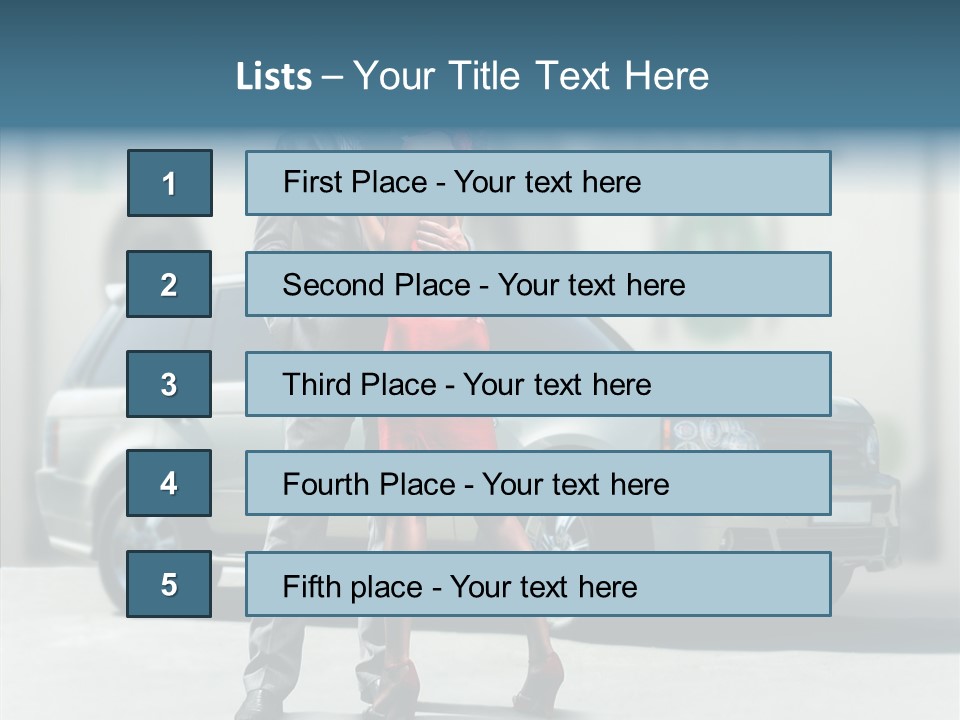 Couple And Car PowerPoint Template