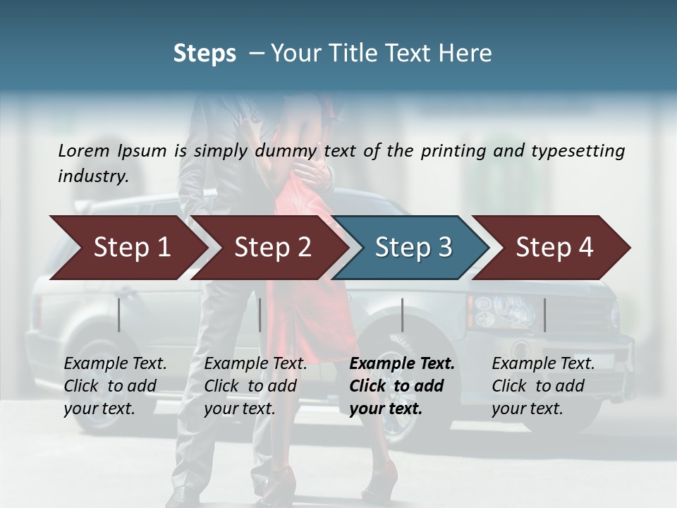 Couple And Car PowerPoint Template