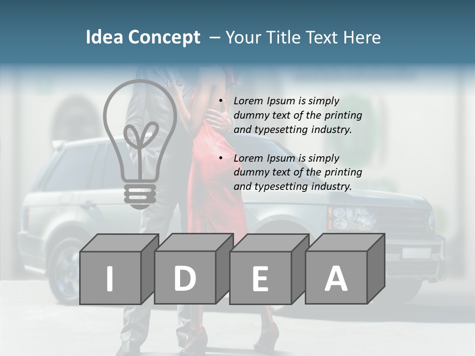Couple And Car PowerPoint Template