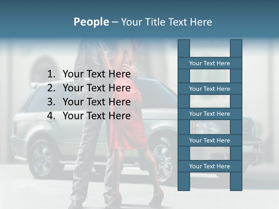 Couple And Car PowerPoint Template