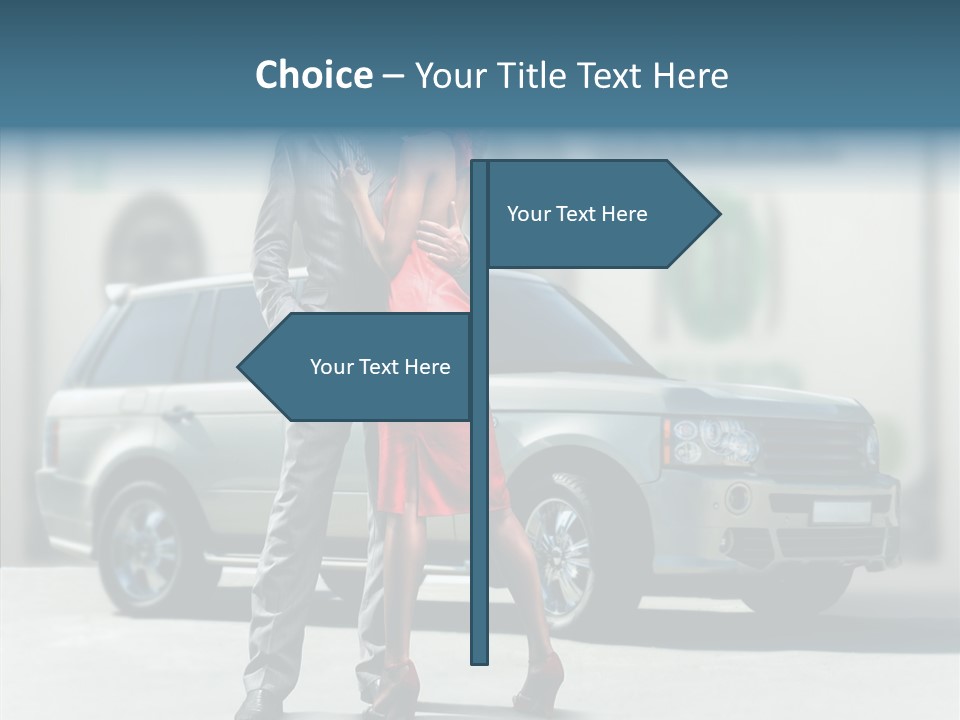 Couple And Car PowerPoint Template