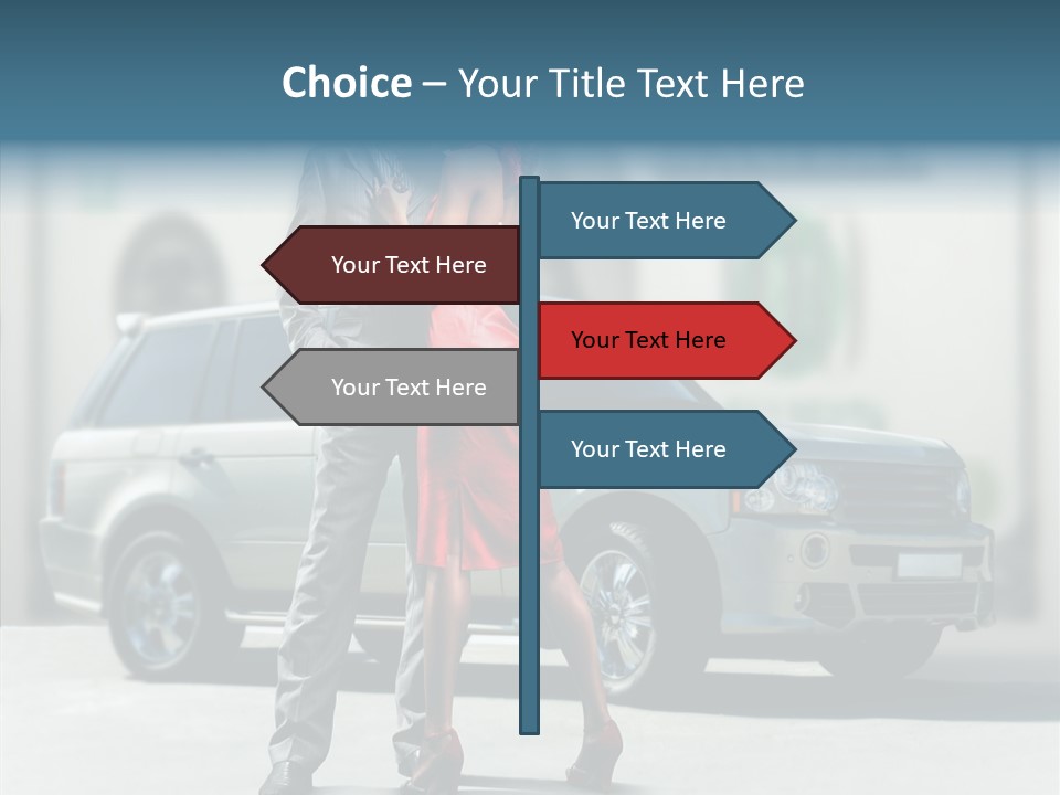 Couple And Car PowerPoint Template
