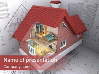 Isometric View Of A House PowerPoint Template