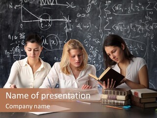 College Students Studying PowerPoint Template