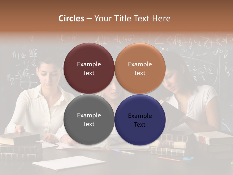 College Students Studying PowerPoint Template