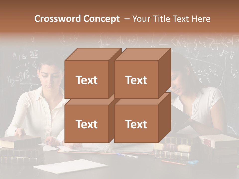 College Students Studying PowerPoint Template
