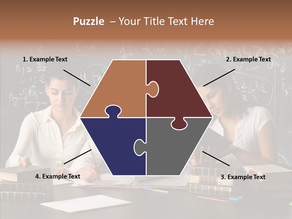 College Students Studying PowerPoint Template