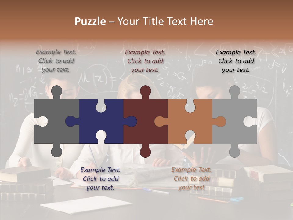 College Students Studying PowerPoint Template